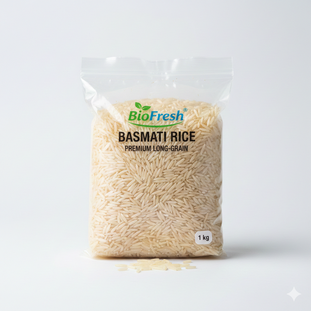 🍚 BioFresh বাশমতি চাল – সুগন্ধি ও পুষ্টিকর (১ কেজি) 🍚