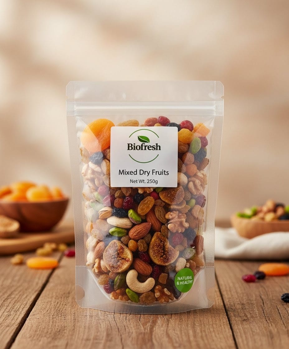 মিক্সড ড্রাই ফ্রুটস – স্বাস্থ্যকর স্ন্যাকস (250 গ্রাম)